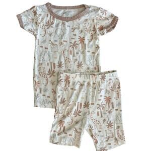 MILKBERRY Baby Bamboo Zoo Animals Pajama Short Set Size 24m